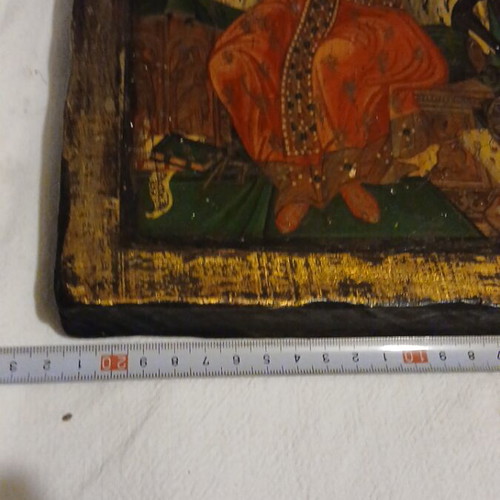 Wooden hand-painted icon of Saint Aikaterini used