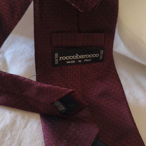 Roccobarocco Silk Tie like new, made in Italy, burgundy