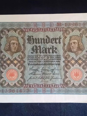German 100 Mark banknote 1920, like new