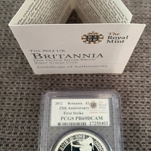 Britannia 25th Anniversary 2012 Silver Proof Coin PCGS PR69 DCAM Limited Edition