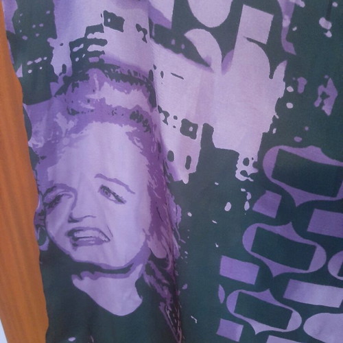 Purple French blouse dress like new with pop art designs one size