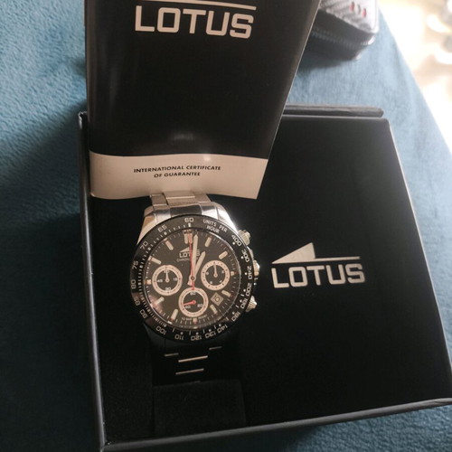 Lotus men's watch like new with black dial and chronograph