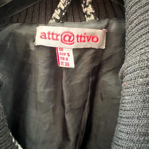 Attrattivo women's coat like new, black and white houndstooth, size S