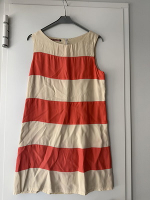 Milk & Honey dress used, coral and beige