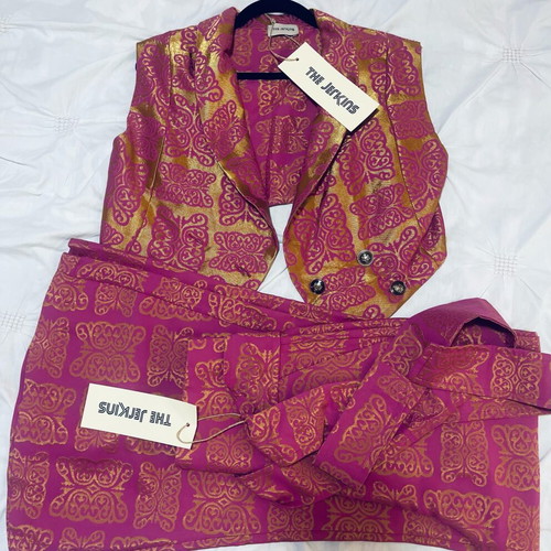 The Jerkins set new with tags, vest, bell-bottom pants and fabric belt, size M-L