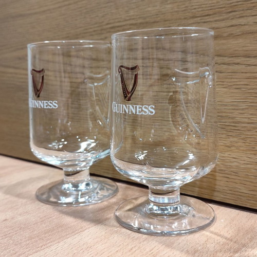 Guinness beer set of two promotional stemmed glasses 0.33lt new