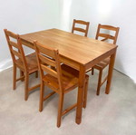 Kitchen dining set with 4 chairs new, solid beech wood
