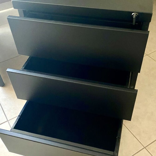 SATO office desk set used with rolling drawer and executive chair