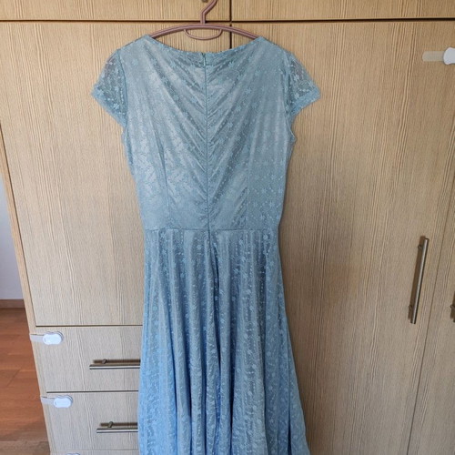 Lace dress London Boutique new, vintage sky blue fitted size S