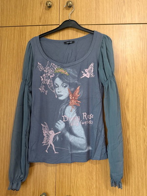 Denny Rose blouse like new, size L, gray