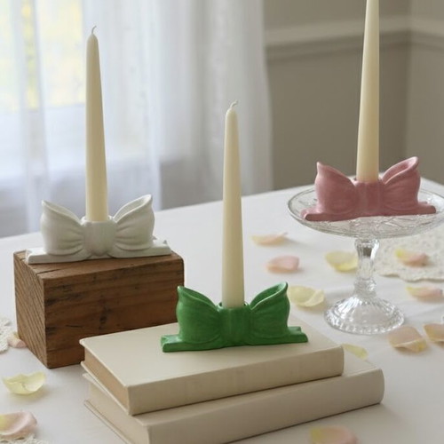 Handmade Concrete Bow Candle Holder Minimal Home Decor