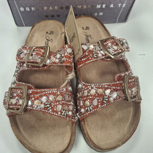 Jomix Sandals size 38 new with tag and box red and gold