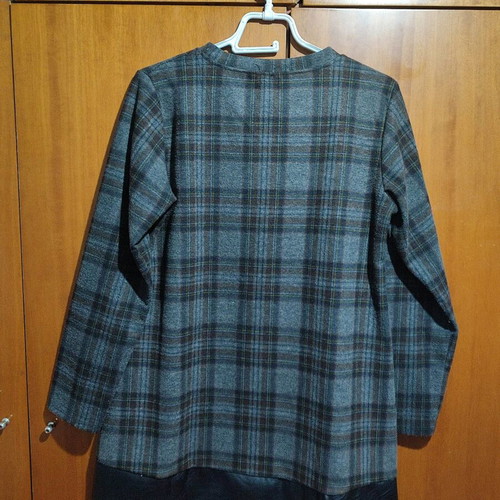 Plaid blouse dress used, gray, size L-XL