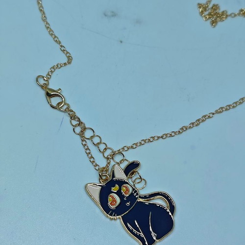 Sailor Moon Luna necklace with enamel like new