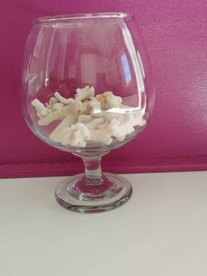 Various corals in a glass