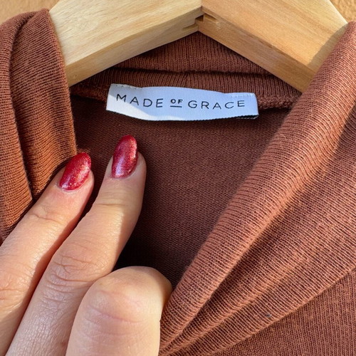 Zimbabongo shirt brown autumn new, long-sleeve with cord