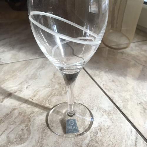 Crystal wine glasses new, set of 6 pieces