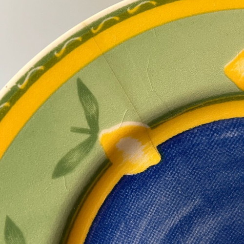 Πιάτα Oxford Brazil vintage μεταχειρισμένα, σετ 4 με σχέδιο λεμόνια