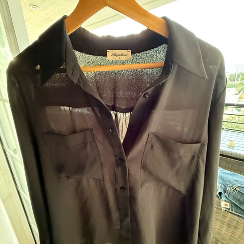 Regalinas shirt black transparent new, size L