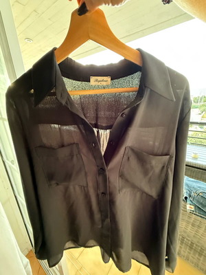 Regalinas shirt black transparent new, size L