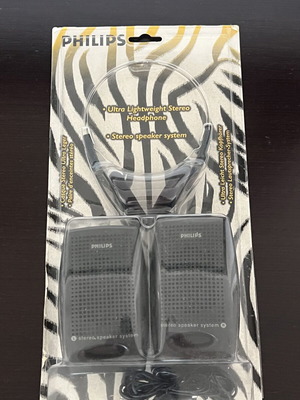 Philips SBC PL 110/00 Zebra Pack vintage speakers and headphones