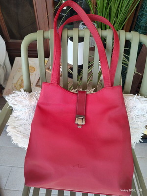 Efstathopoulos red women's shoulder tote bag
