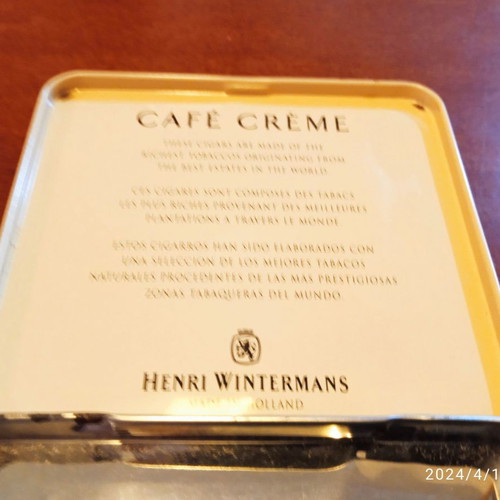 Cafe Cream Henri Wintermans metal cigar box used
