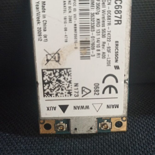 Ericsson Dell Wireless F3507g WWAN 3G Cellular Card C687R