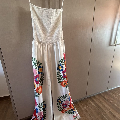 Desiree floral jumpsuit, small, white