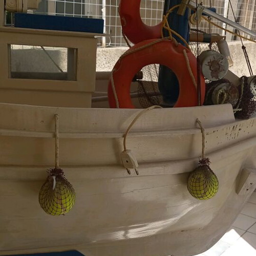 Fishing boat decoration used, wooden hull replica