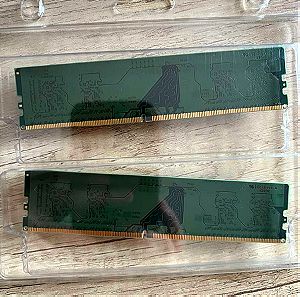 2 Kingston ValueRAM 8GB DDR4 RAM (Σύνολο 16GB) με Ταχύτητα 2666 για Desktop