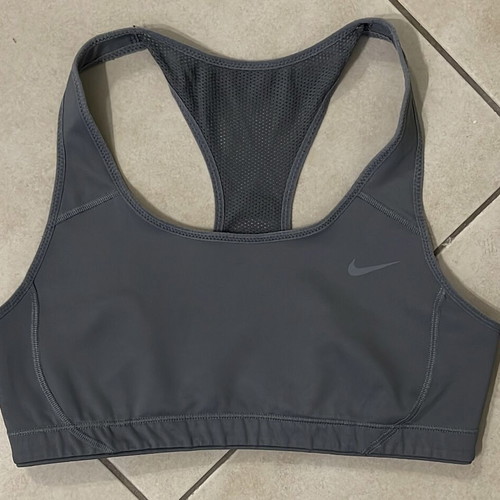 Nike Dri-Fit sports bra, grey, racerback mesh, size S