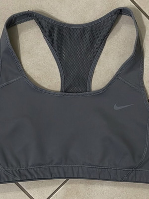 Nike Dri-Fit sports bra, grey, racerback mesh, size S