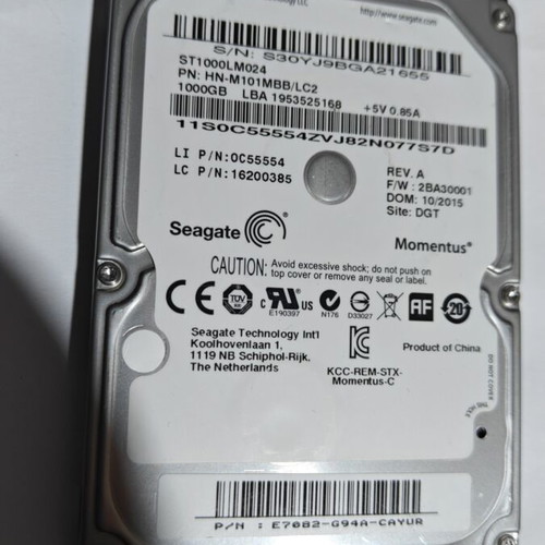Seagate Momentus 1TB 2.5" SATA hard drive (ST1000LM024)