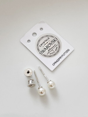 Σκουλαρίκια με πέρλες Swarovski 5 mm, ασήμι 925