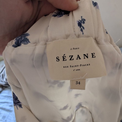 Sezane skirt used, floral, white, size XS