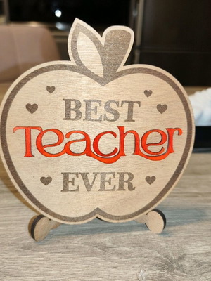 Wooden handmade decorative stand Best Teacher Ever new