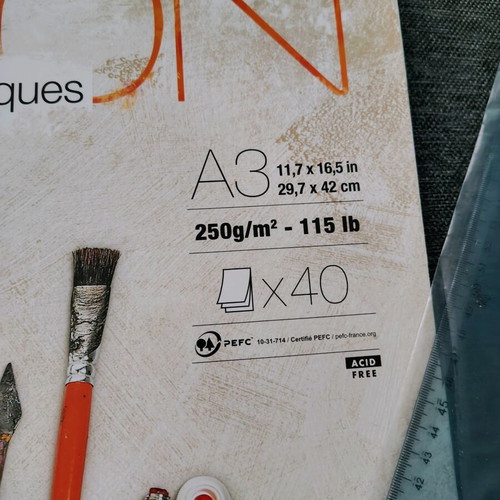 Drawing set like new with A3 pads, rulers, compass, pencils, erasers