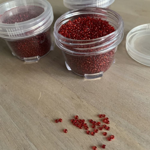 Necklace beads in 3 containers like new