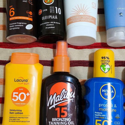 Sunscreens almost full, pack of 10, used