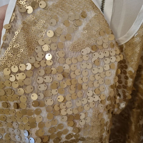 Sequin top used, one size, semi-transparent back with zipper