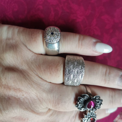 Vintage silver rings collection, like new, set of 4