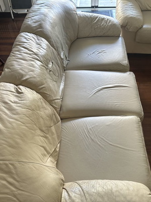Σετ καναπέδες Natuzzi μεταχειρισμένοι, διθέσιος και τριθέσιος δερμάτινοι