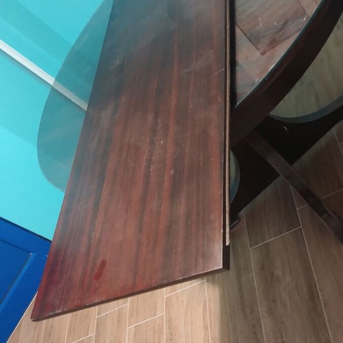 Round dining table with chairs
