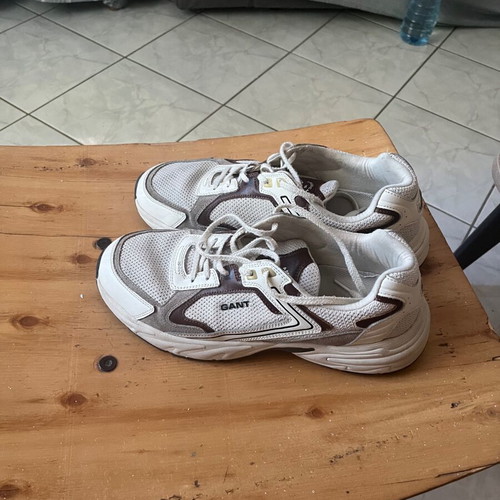 Gant leather sneakers, white and beige, size 45
