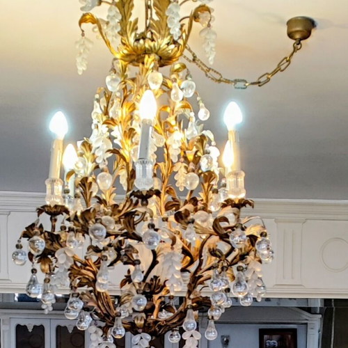 Murano chandelier like new with matching wall lamp set