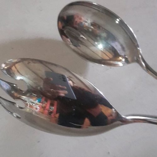 Silver-plated salad tongs like new, made in Italy
