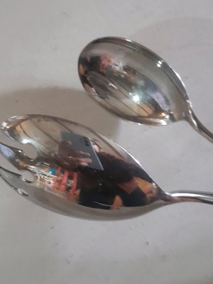 Silver-plated salad tongs like new, made in Italy