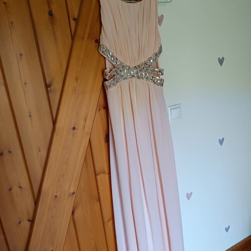 Evening dress used, size S, beige and pink