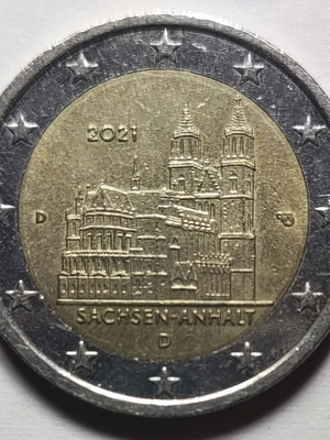 Commemorative 2€ 2021 Sachsen-Anhalt Magdeburger Dom Mint D like new